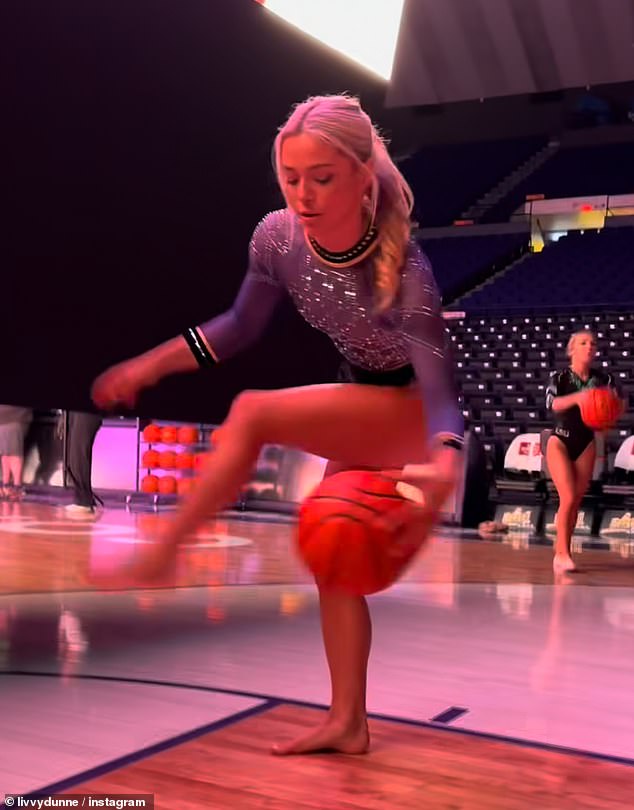 LSU-Starturnerin Olivia Dunne hat auf Instagram ein Video gepostet, in dem sie ihre Basketballfähigkeiten unter Beweis stellt