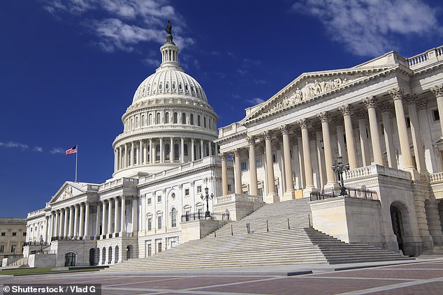 MailOnline Travel's Harriet Arkell visited Washington DC with her two teenage boys, describing the U.S capital as being cheerfully brilliant. Above - the eastern facade of the Capitol Building, the seat of the United States Congress