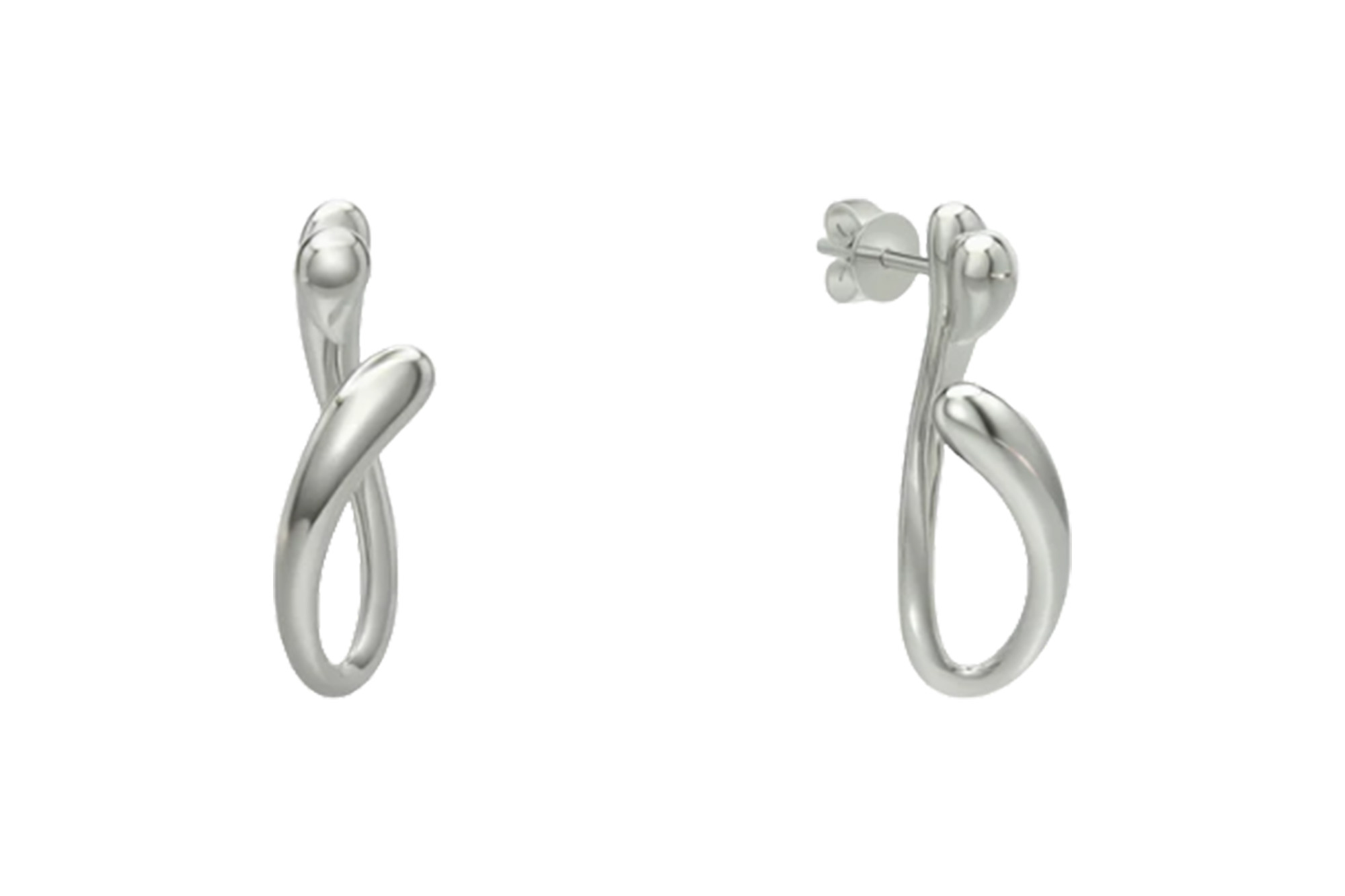 Silver Aupen Splash Earrings