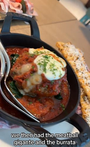 A clip showing the restaurant's meatball gigante