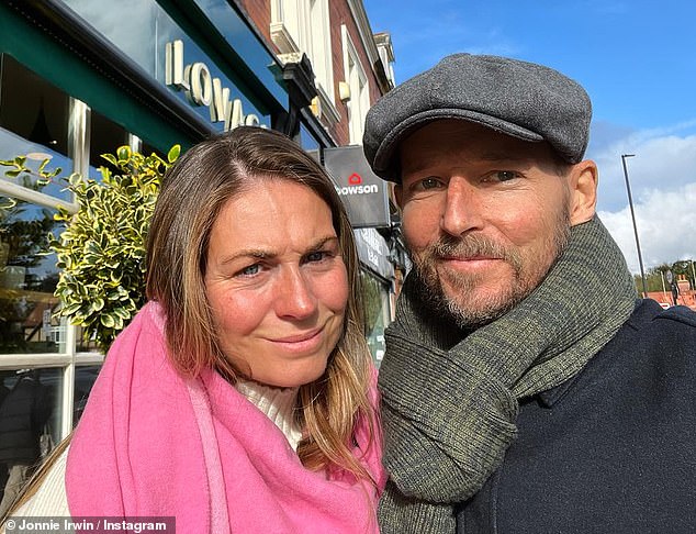 The TV host revealed in November his cancer had spread to his brain after first being diagnosed with the disease in 2020 (pictured with wife Jessica in 2023)