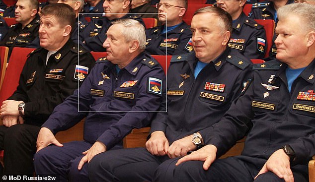 Generalleutnant Alexander Tatarenko, 63 – markiert – wurde Berichten zufolge Ende Januar 2024 bei einem Raketenangriff auf den Militärflugplatz Belbek auf der Krim getötet