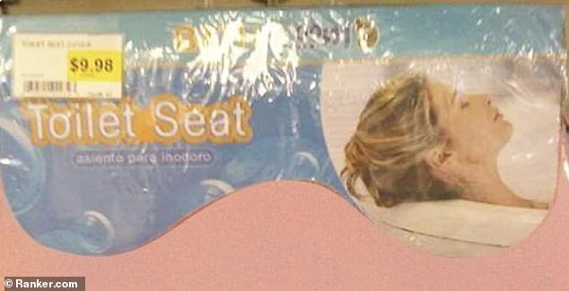 Ein in den USA zum Verkauf angebotener Toilettensitz verwendete als Werbebild das Foto einer Frau, die sich in der Badewanne entspannt