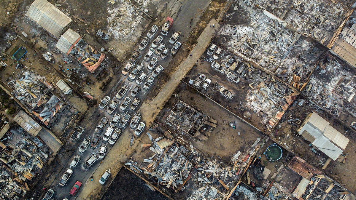 Verbrannte Autos in Chile
