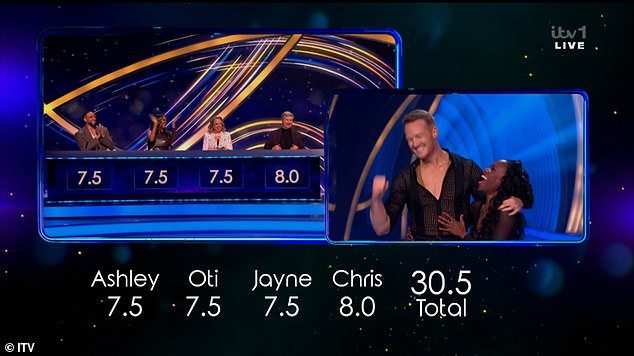 Greg joined a whole host of other celebs as he scored his highest to date with 30.5