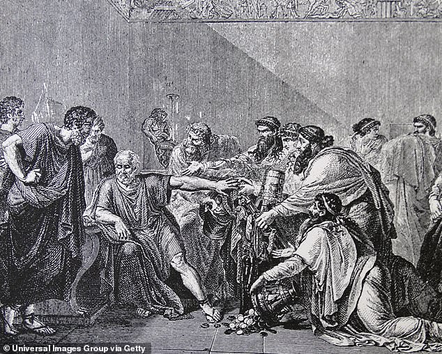 Ein Bild von Hippokrates, der Geschenke von Artaxerxes I. von Persien ablehnt