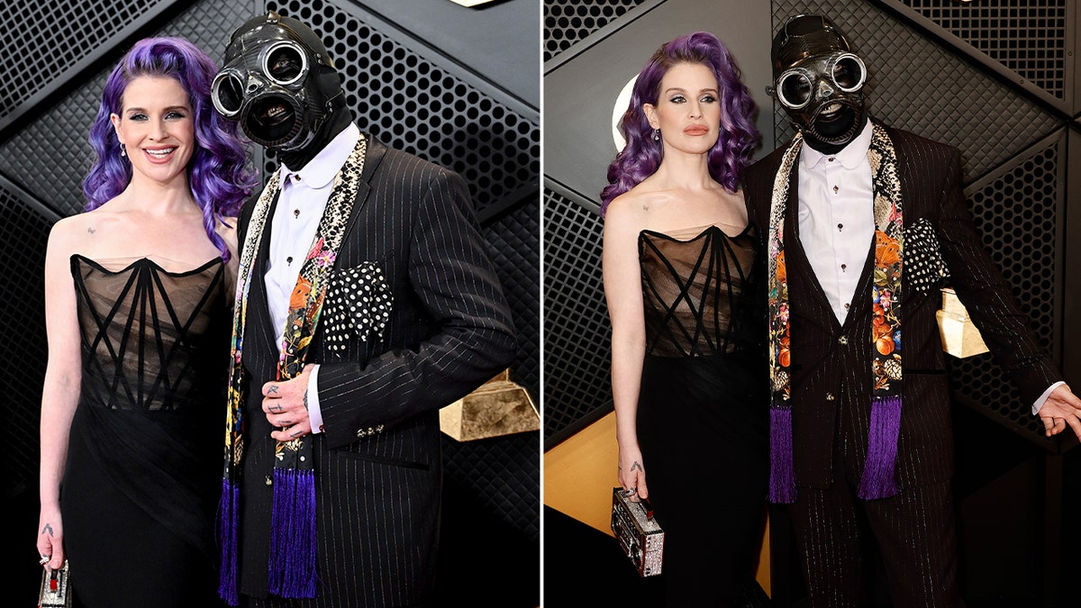 Nebeneinander Fotos von Kelly Osbourne und Sid Wilson in seiner Slipknot-Maske