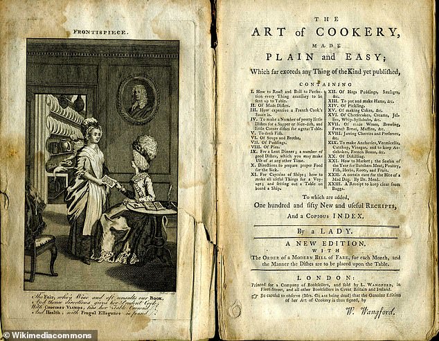 Das erste Erscheinen des „Yorkshire Pudding“ stammt aus dem Buch „The Art of Cookery made Plain and Easy“ von Hannah Glasse aus dem Jahr 1747 (im Bild).