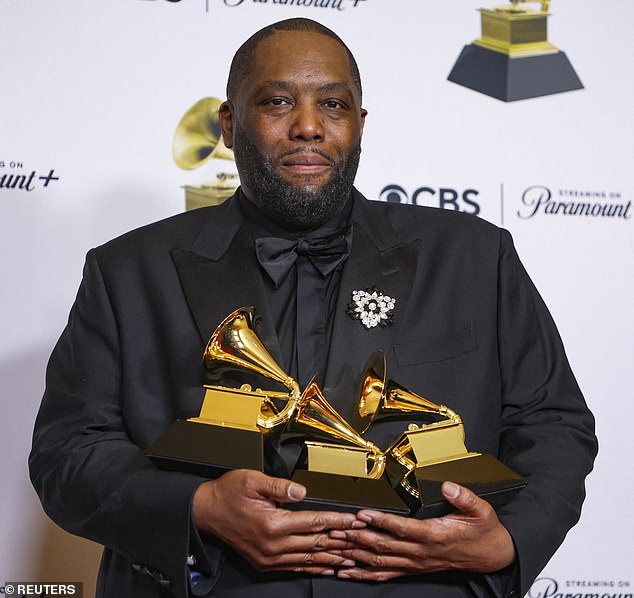 Der 48-jährige Rapper und Star von „Run The Jewels“ ist am Sonntagabend mit seinen drei Grammys abgebildet, kurz bevor er verhaftet wurde