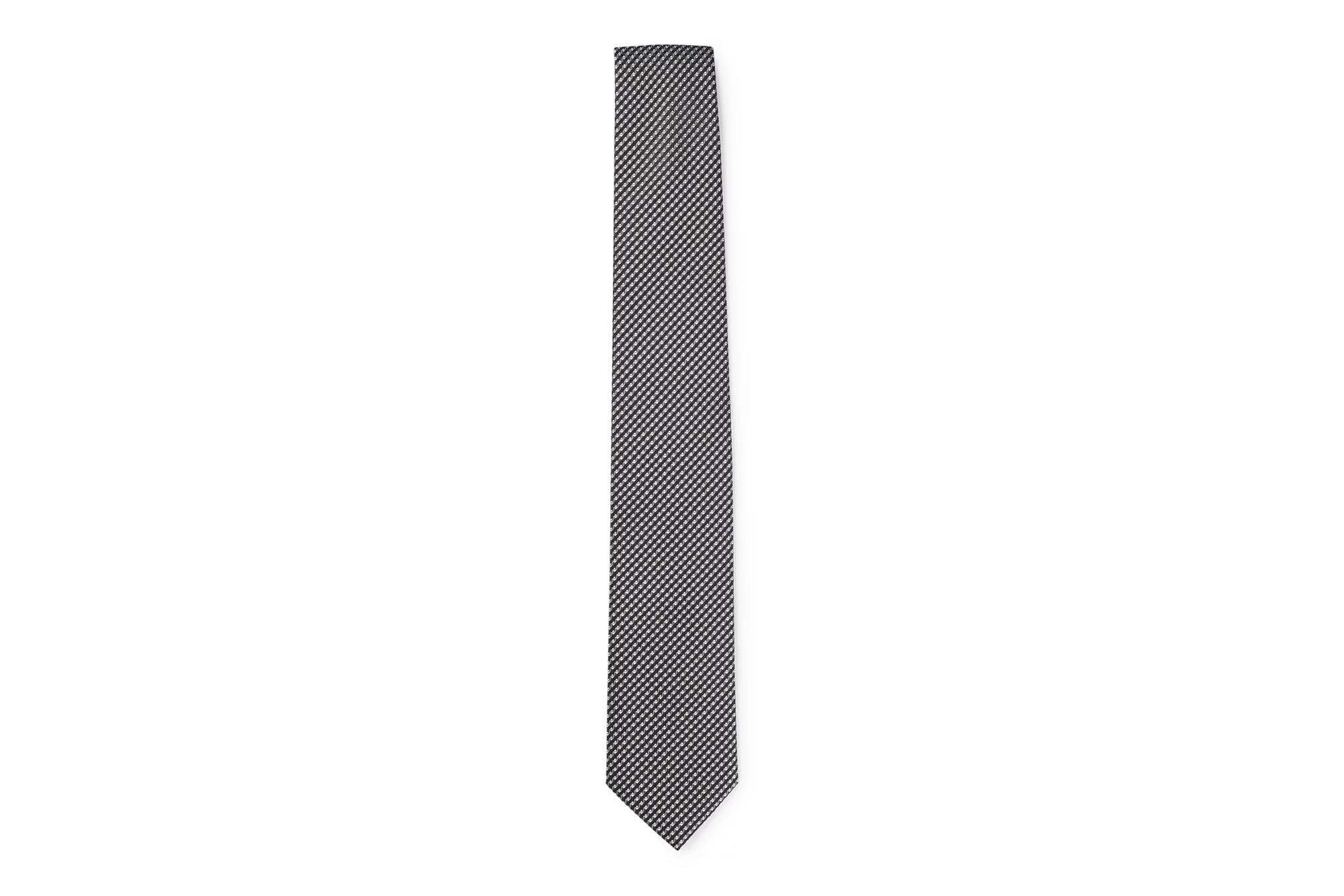 Eine schwarz-weiße Jacquard-Krawatte