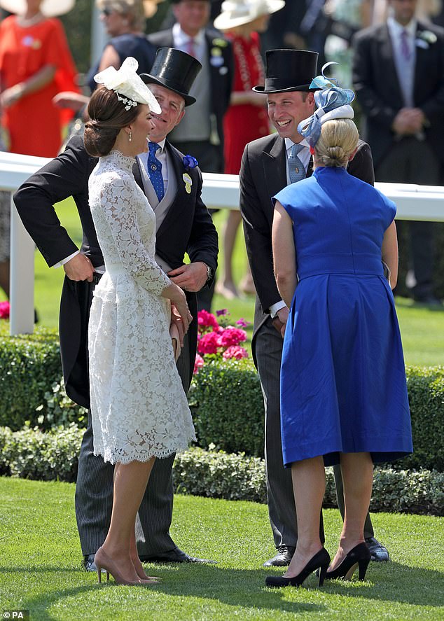 The Duke and Duchess of Cambridge joke with Zara and Mike at Royal Ascot in 2017. William is said to appreciate Zara's more carefree approach to life