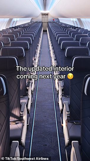„Wir stellen unser aktualisiertes Kabinendesign und neue Sitze vor!“  Sie können dieses Interieur bei der Auslieferung neuer Flugzeuge ab nächstem Jahr sehen.