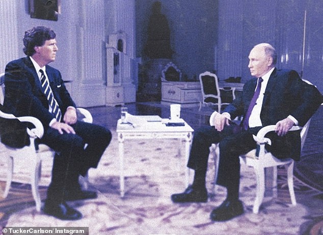 Tucker Carlson with Vladimir Putin in their hotly anticipated interview