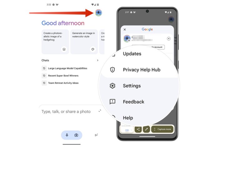 Schritte zum Ändern des digitalen Assistenten auf Ihrem Android-Gerät auf Gemini, nicht auf Google Assistant.