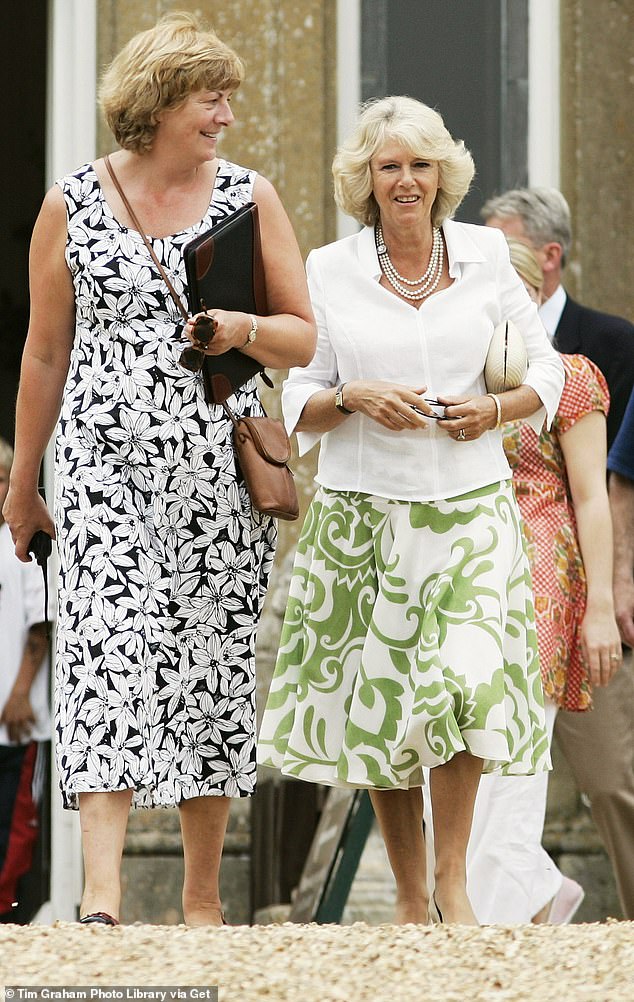 A friendship that goes back decades: Camilla pictured with Lady Fiona Lansdowne at her home Bowood House in July 2002