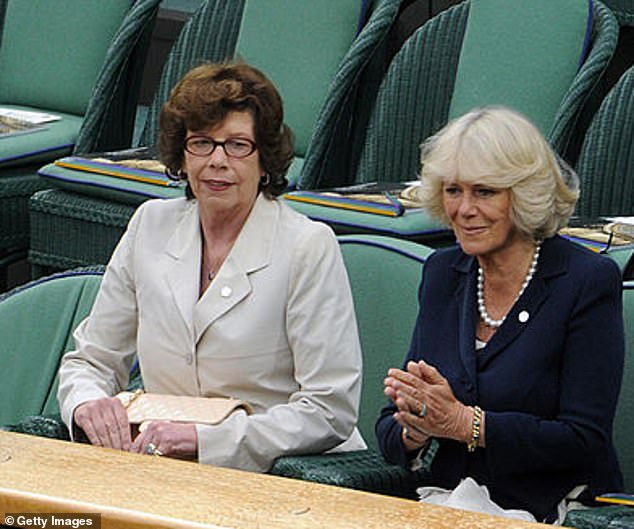 Lady Sarah Keswick (pictured sitting next to the Queen Consort in the Royal Box on Centre Court at Wimbledon in 2011) is married to former Arsenal Chairman Chips Keswick