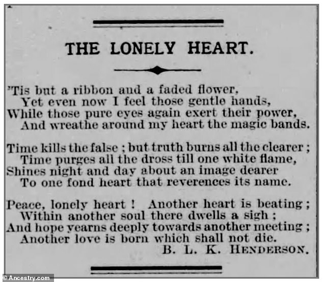 In diesem Gedicht aus dem Jahr 1920, das in der Hanwell Gazette und im Brentford Observer abgedruckt wurde, erinnert sich der Autor an „diese sanften Hände“ und „reinen Augen“.
