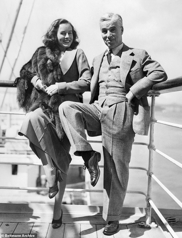 Charlie Chaplin and Paulette Goddard pictured on the Dollar liner President Coolidge, returning to San Francisco in 1940