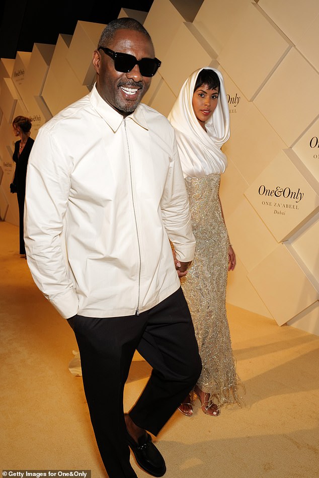 Idris Elba and his wife Sabrina dressed well for the glitzy evening, with Idris looking dapper in a white jacket and black trousers