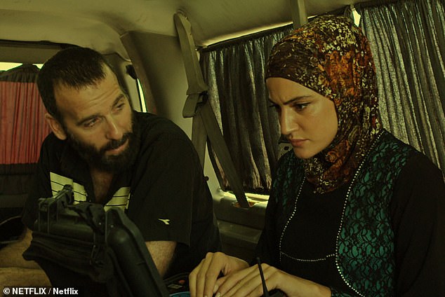 Rona-Lee (right) the critically acclaimed Netflix series Fauda, which explores the Israeli-Palestine conflict (Pictured with co-star Doron Ben-David)