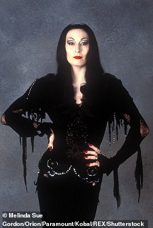 Anjelica Huston pictured as Morticia in 1991 film The Addams Family