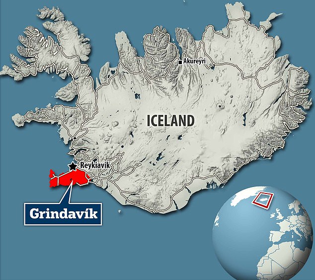 Dies ist der dritte Ausbruch auf der Halbinsel Reykjanes (rot hervorgehoben) in den letzten drei Monaten, der zur Evakuierung der Stadt Grindavik führte