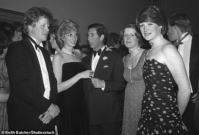 König Charles und Prinzessin Diana im Bild auf der 21. Geburtstagsfeier von Earl Spencer in Althorp im Jahr 1985