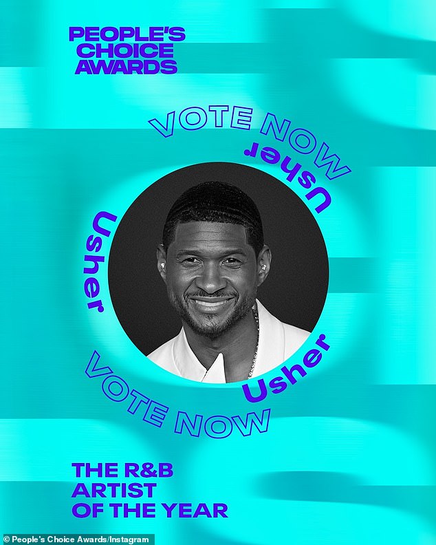 Usher is nominated for the R&B artist of the year trophy at the 49th People's Choice Awards, which air this Sunday on NBC