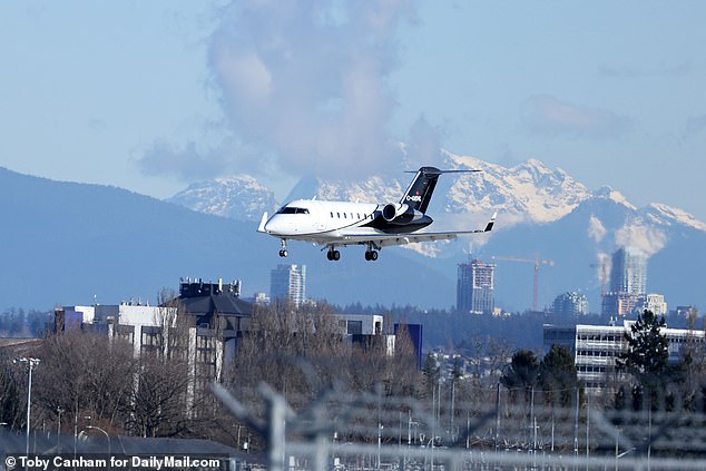 The plane stayed in Vancouver for 39 minutes before taking off again for Victoria where it landed at 12:47 pm