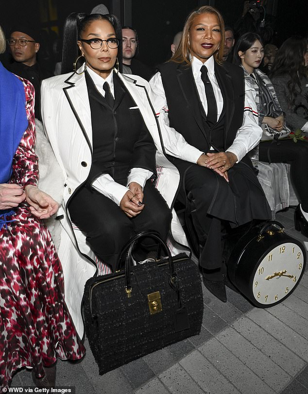 Shortly before the runway show commenced, both Janet and the actress were spotted sitting front row inside the crowded venue