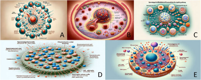 Abbildung 3 soll die Regulierung der biologischen Eigenschaften von Spermatogonialstammzellen durch den JAK/STAT-Signalweg zeigen.
