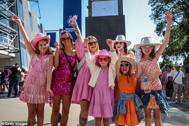 Families eagerly gathered at the MCG dressed up in their pink glittery outfits for the concert
