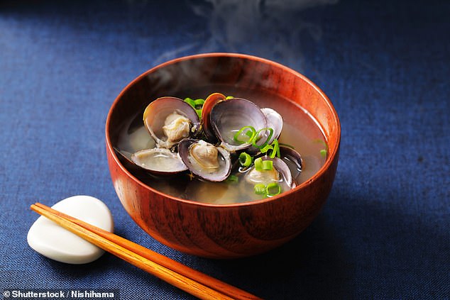 Muschel-Miso-Suppe, eine beliebte japanische Katersalbe