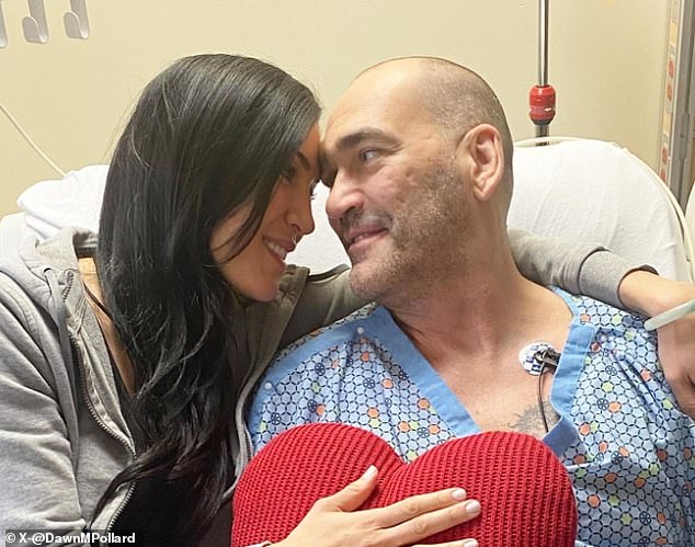 Pollard und seine Frau Dawn erlebten einen intimen Moment vor seiner Herztransplantation