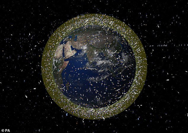 Mittlerweile befinden sich Tausende von Satelliten und Schrottstücken im Orbit, bei denen die Gefahr besteht, dass umweltschädliche Aluminiumpartikel in die Atmosphäre gelangen.  Dieses Bild zeigt die Menge an Weltraumschrott im erdnahen Orbit
