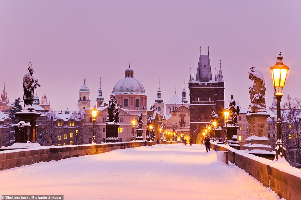 This magical shot shows postcard-perfect Charles Bridge in Prague covered in snow. If you're looking for a winter-wonderland city break, the Czech capital might be for you, with Prague.org noting that the chance of snow in winter is pretty high