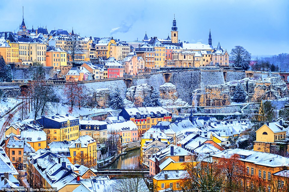 The small country of Luxembourg may not be the first destination that comes to mind for a winter getaway, but this picture of the snow-capped roofs of the capital city, which shares its name with that of the country, may change your mind. Travel company Intrepid notes that the weather can get extremely cold from December to February. The website says: 'If you don't mind the cold weather, Luxembourg under a blanket of snow is a sight that's guaranteed to stay with you long after you return home'