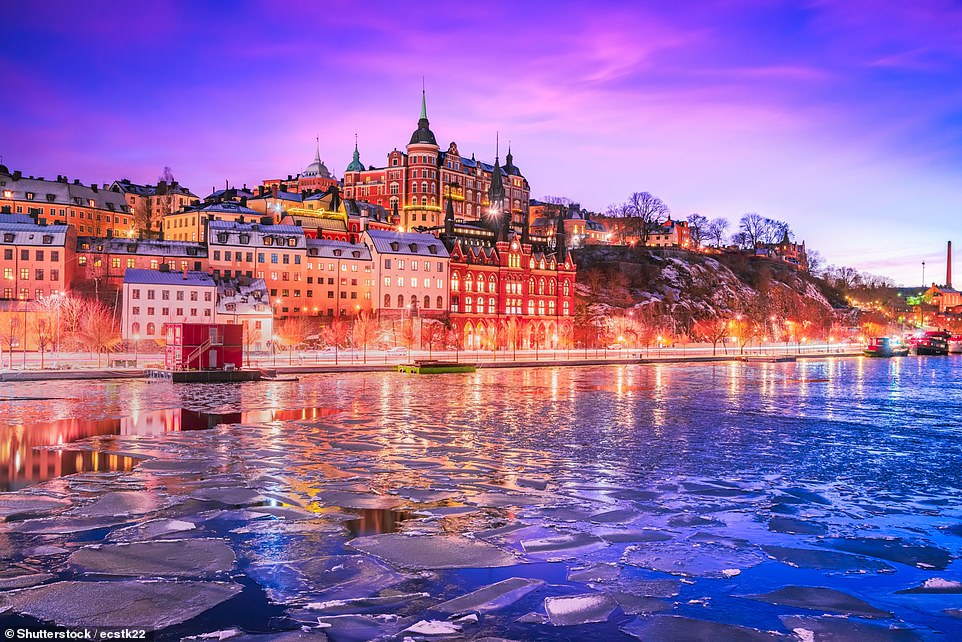 This image captures Södermalm Island beneath a beautiful violet and pink sky, which is reflected in a partially frozen Lake Malaren. Billed as one of Stockholm's 'hottest neighbourhoods' by Visit Sweden, the area is perhaps even more beautiful in winter