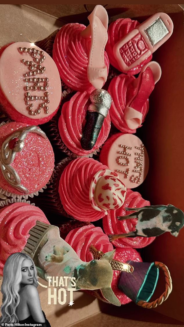 Hilton wurden außerdem mehrere Cupcakes überreicht, die zur Erinnerung an ihren besonderen Tag mit ins Flugzeug gebracht worden waren