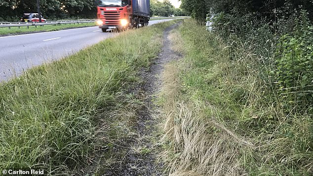 Der Radweg der Coventry-Umgehungsstraße ist überwuchert und wird nicht genutzt