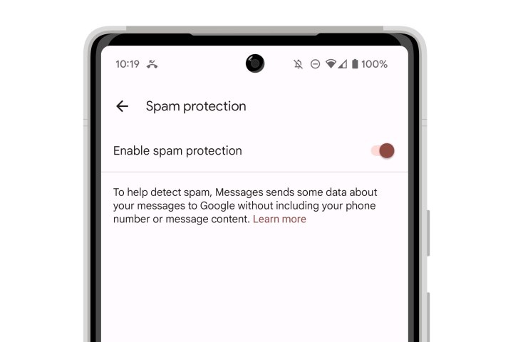 Google Messages Enable Spam Protection Setting.