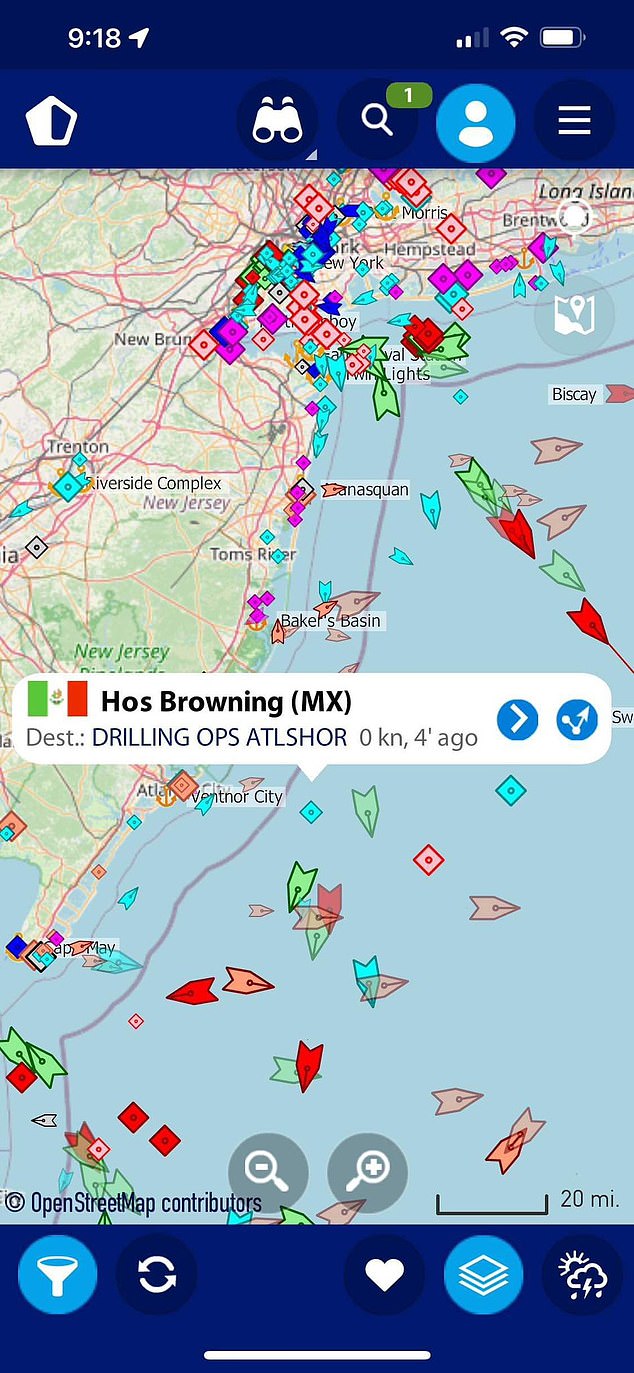 Das mexikanische Schiff HOS Browning wurde vier Tage vor dem Fund des Delfins am Strand vor der Küste von New Jersey identifiziert