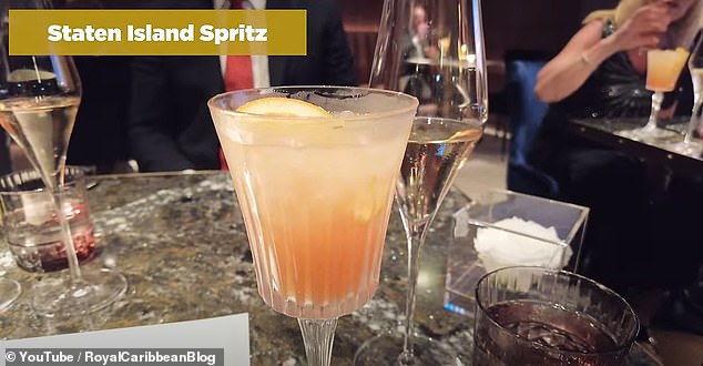 The first cocktail pairing comes in the form of a Staten Island Spritz, which Matt says consists of a mix of Tito's vodka, Campari liquor, limoncello, orange juice and champagne