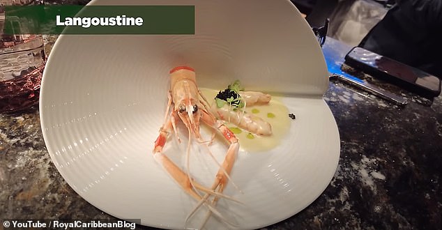 For the third appetizer, there was a serving of langoustine with a butter and champagne sauce