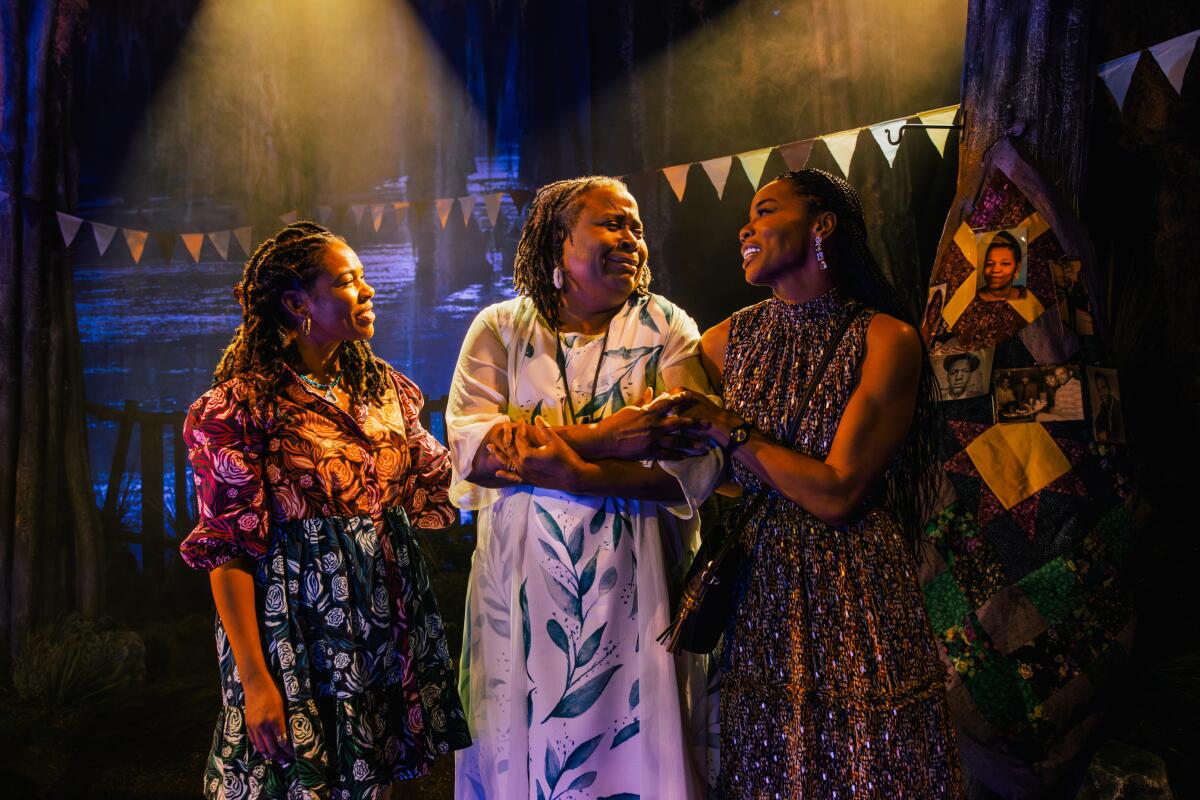 Angela Lewis, Kimberly Scott und Brandee Evans "Schwarzer Zypressen-Bayou" im Geffen Playhouse.