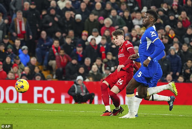 Conor Bradley scored his first Liverpool goal in the Reds' 4-1 demolition of Chelsea last month