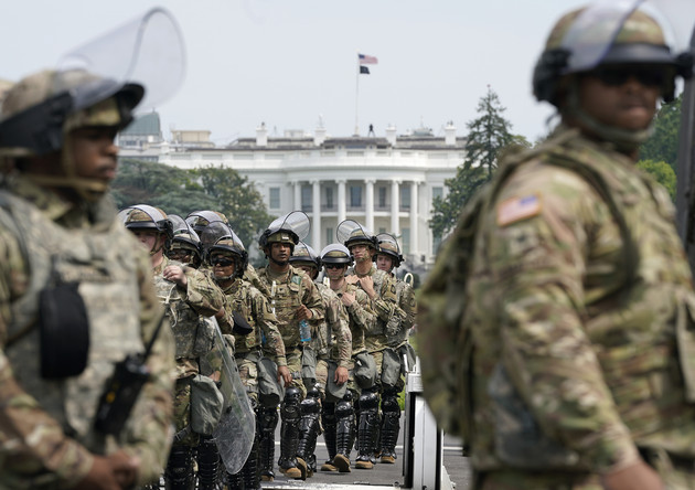 National Guard members deploy near the White House.