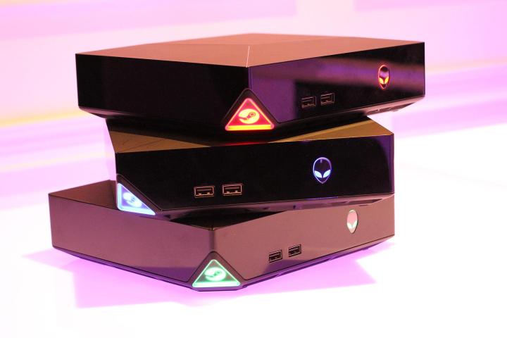 Several Steam Machines stacked on top of each other.