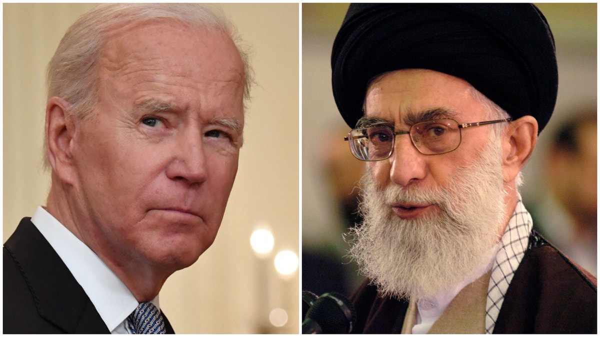 Biden im Splitscreen mit Irans oberstem Führer Ali Khamenei