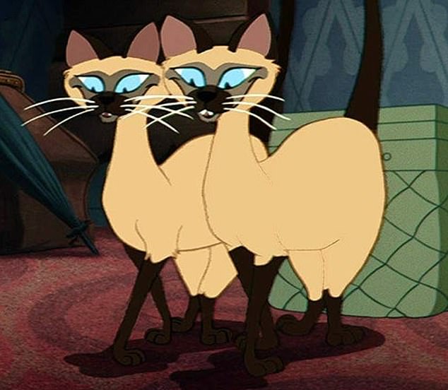 In Lady and the Tramp, there's a scene with two Siamese cats, named Si and Am - who were depicted with many anti-Asian stereotypes